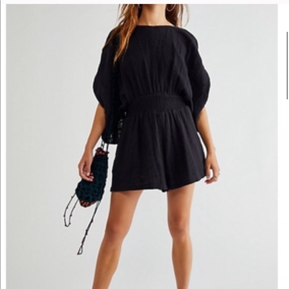 Free People Endless Summer black pietro shorts romper Small - worn once